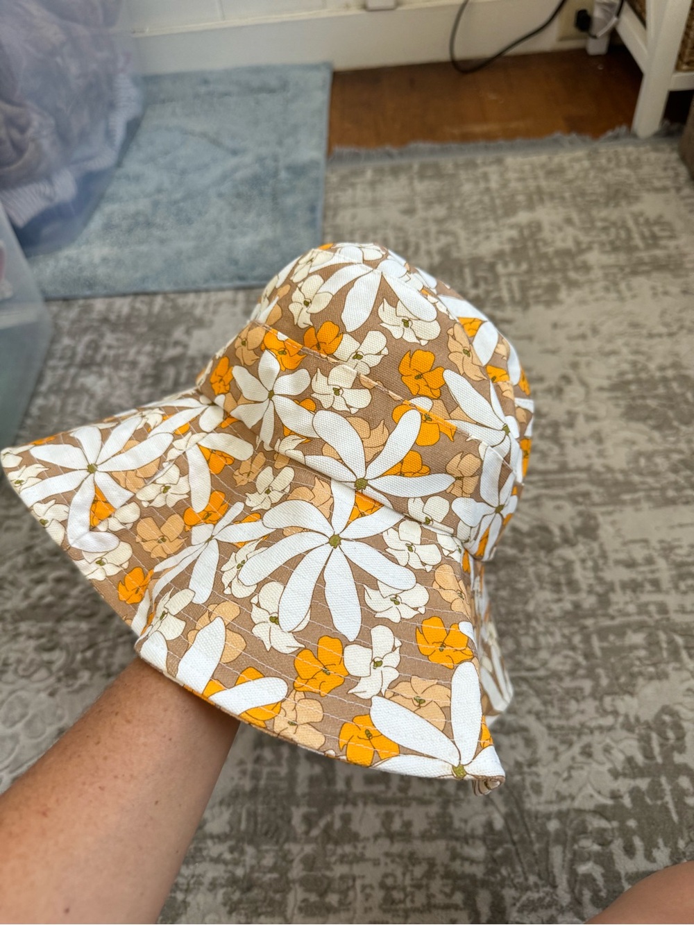 Fighting Eel Adult Canvas Floppy Hat Mocha Tiare S (58) BNWT